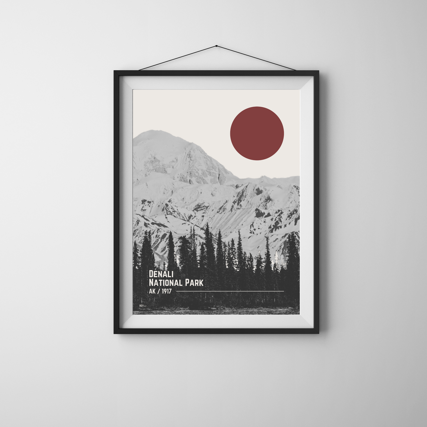 Denali National Park Mid-Century Modern Poster
