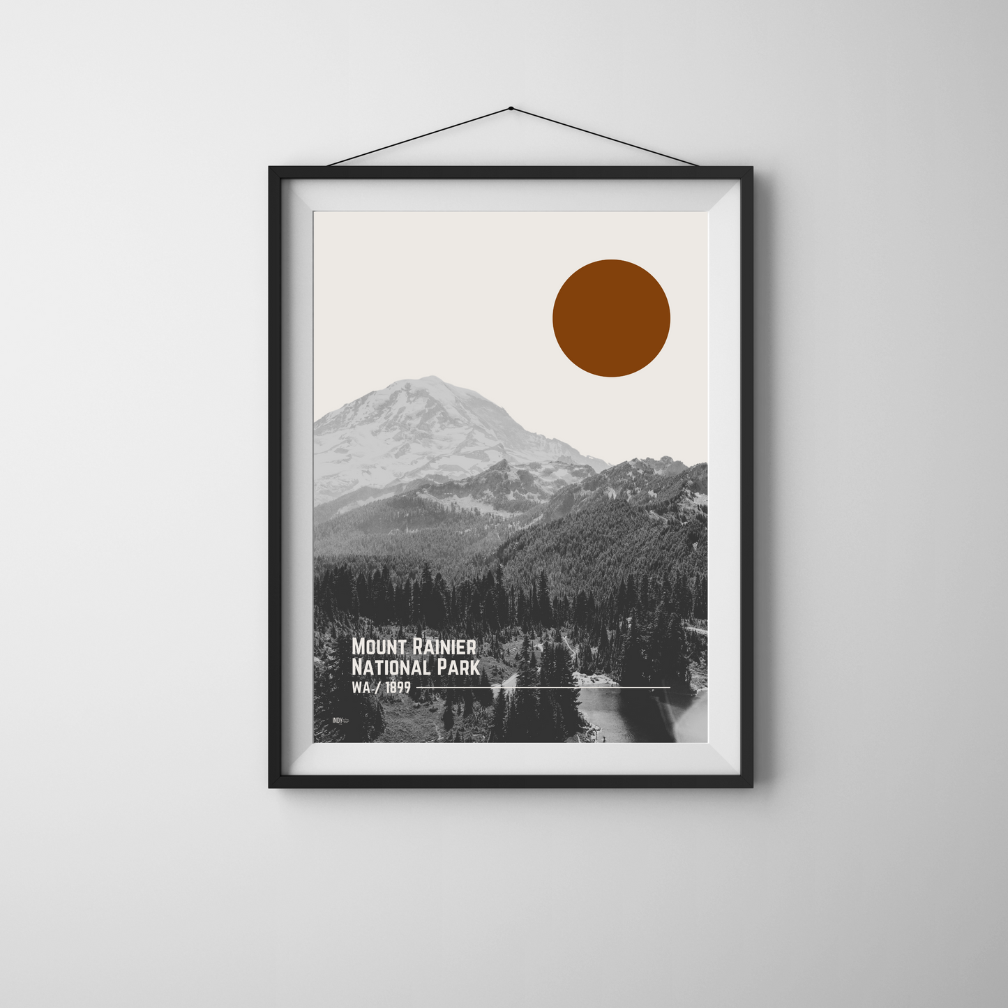 Mount Rainier National Park Mid-Century Modern Poster