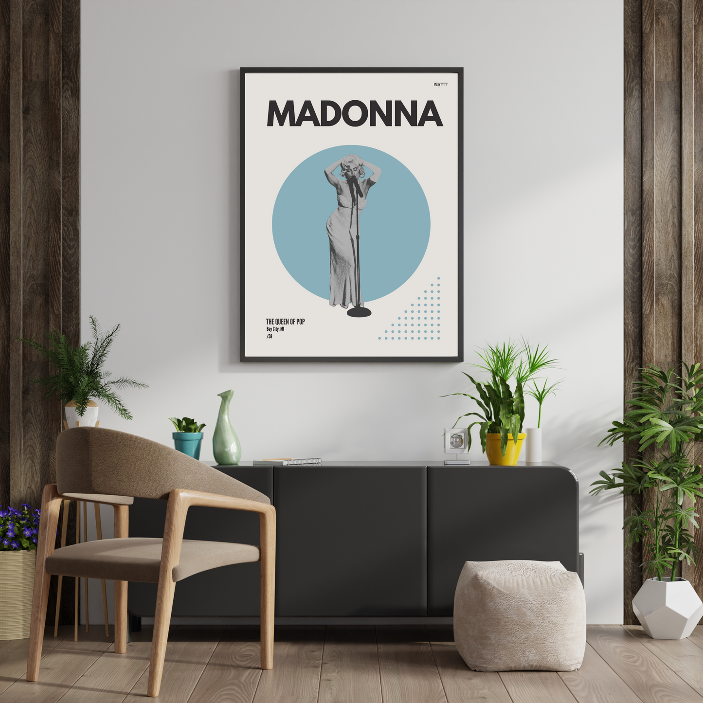Madonna - The Queen of Pop Mid-Century Modern Artist Poster