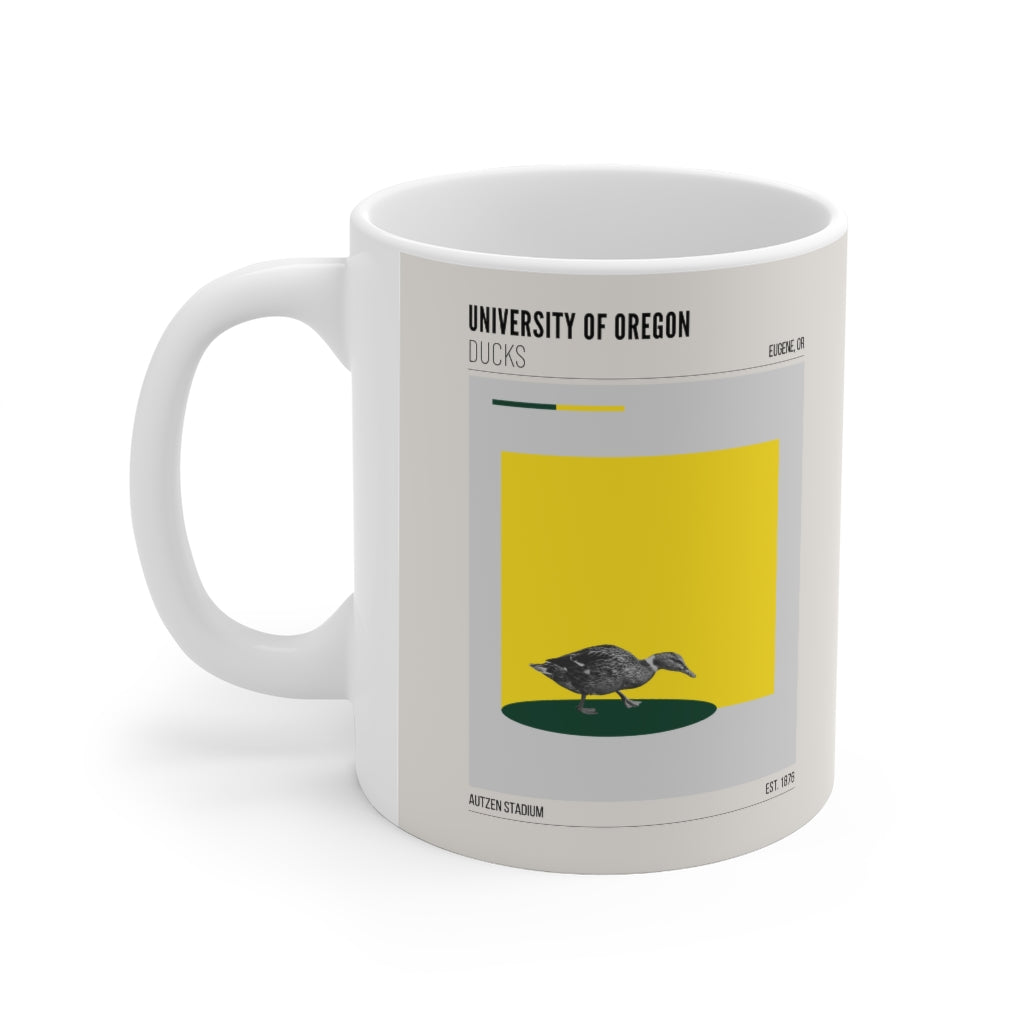 University of Oregon Ducks 11 oz. Mid-Century Modern Coffee Mug