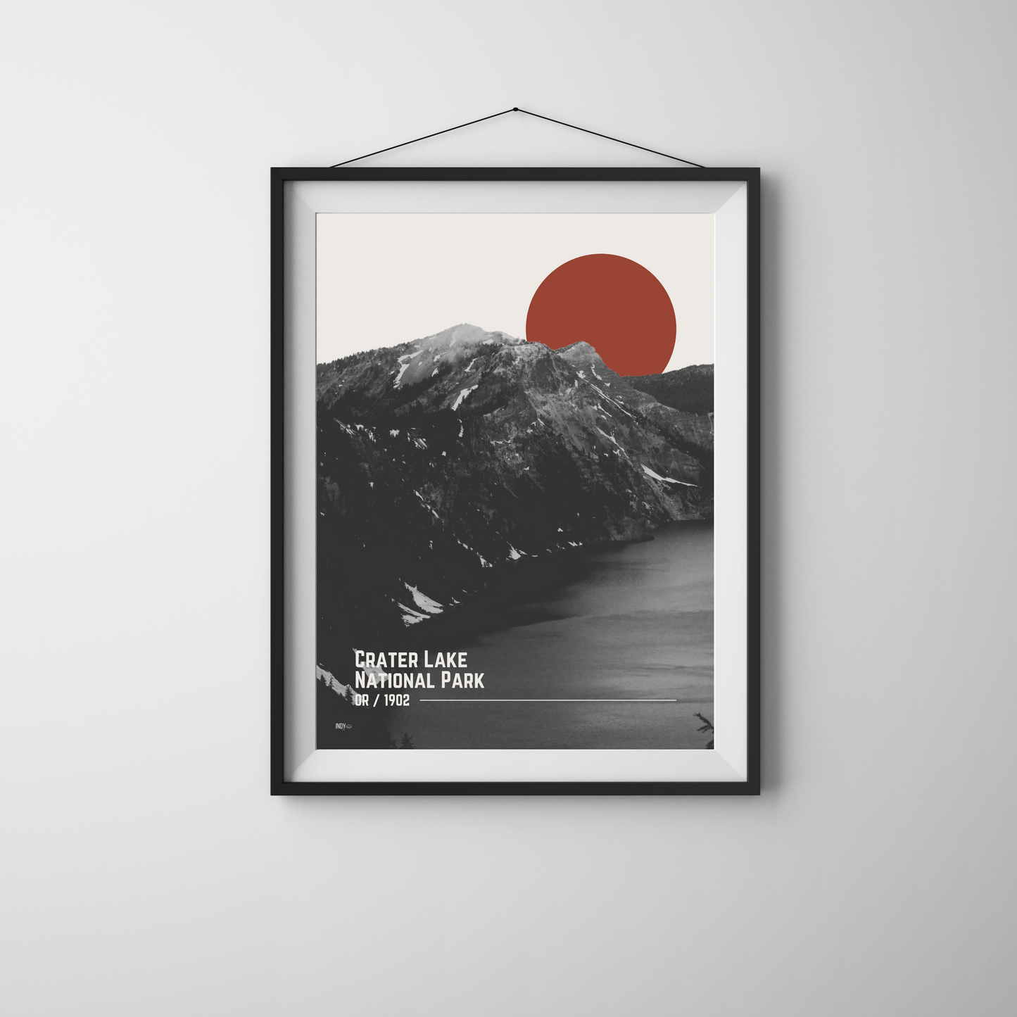 Crater Lake National Park Mid-Century Modern Poster