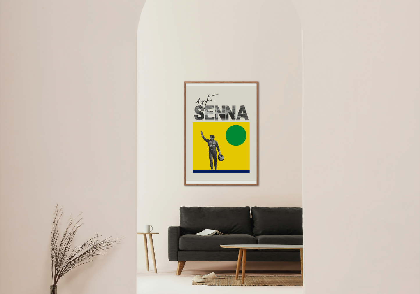 Ayrton Senna Mid-Century Modern Poster