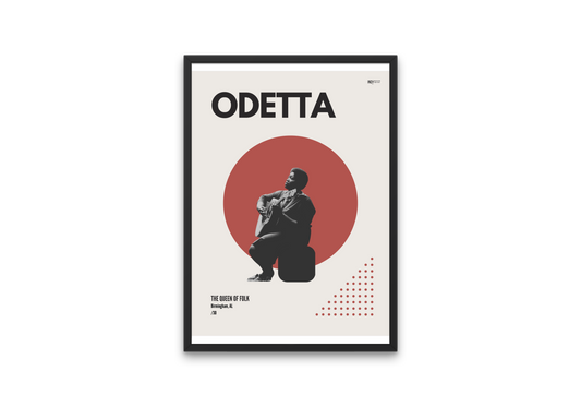 Odetta - The Queen of Folk Mid-Century Modern Artist Poster