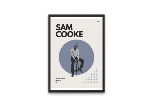 Sam Cooke - The King of Soul Mid-Century Modern Artist Poster