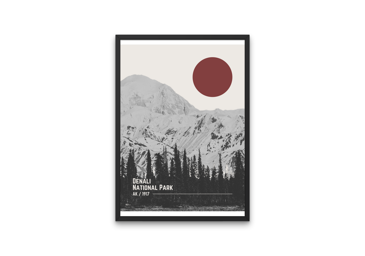 Denali National Park Mid-Century Modern Poster