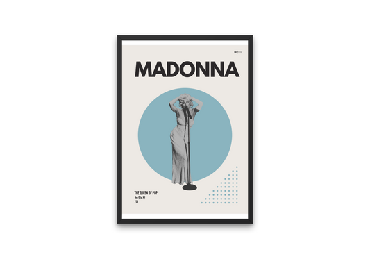 Madonna - The Queen of Pop Mid-Century Modern Artist Poster