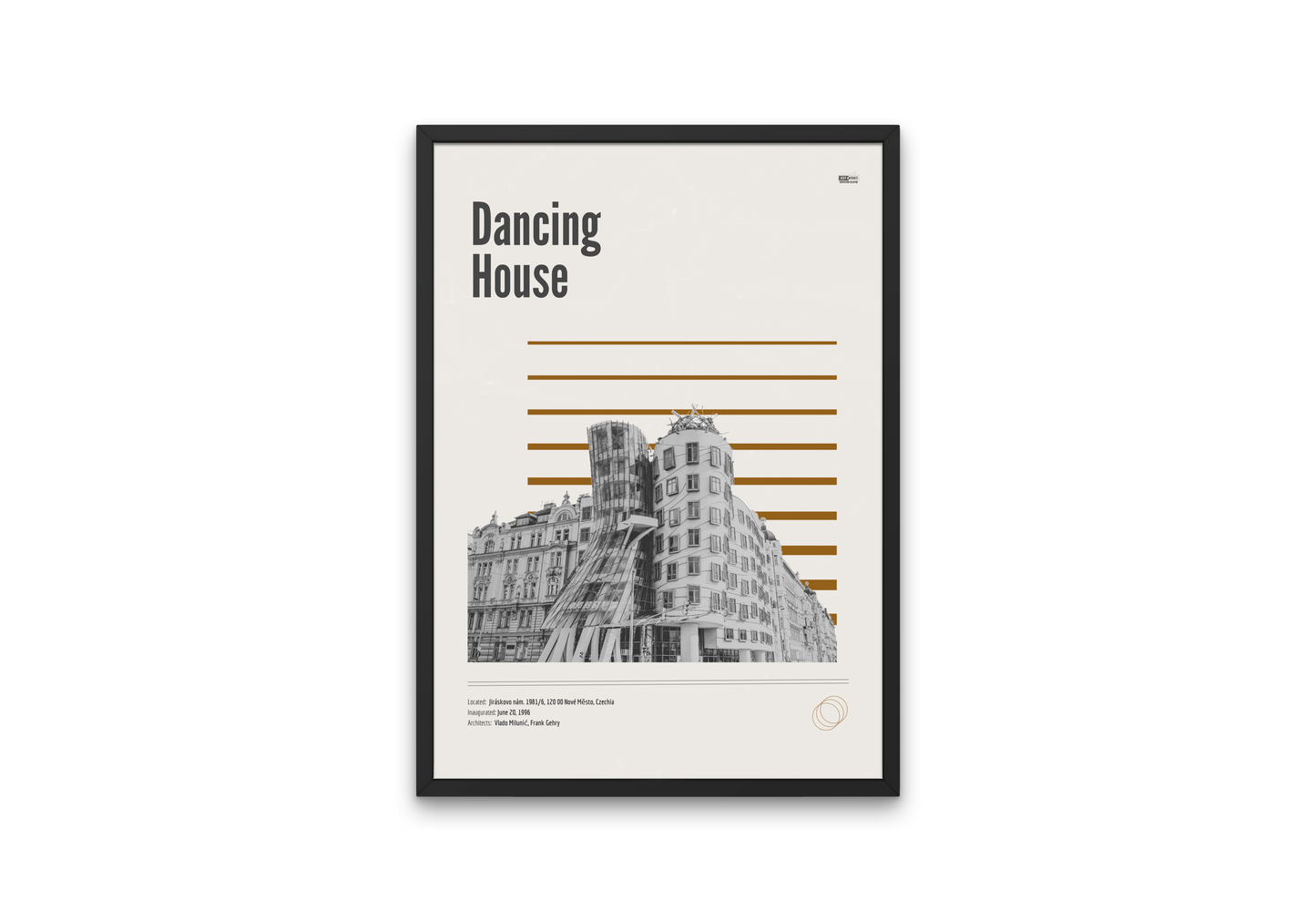 Dancing House Minimalist Architecture Poster