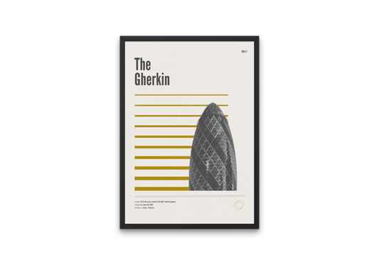 The Gherkin Minimalist Architecture Poster