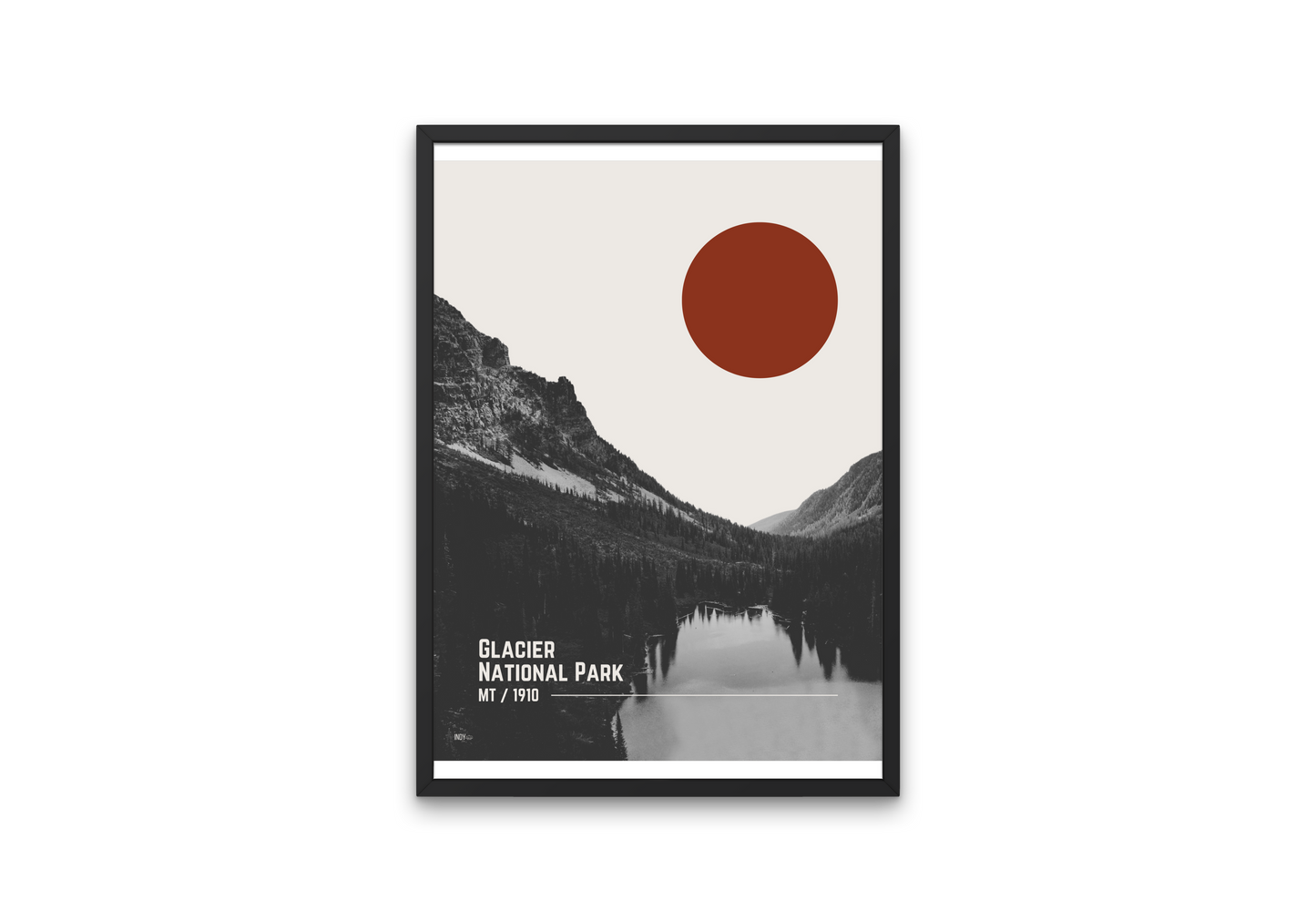 Glacier National Park Mid-Century Modern Poster