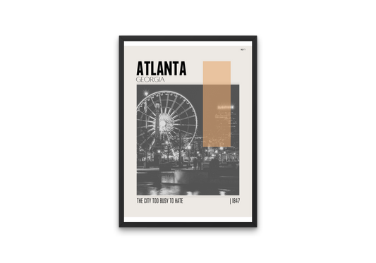 Atlanta, Georgia Mid-Century Modern City Poster