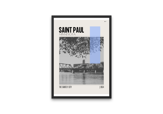 Saint Paul, Minnesota Mid-Century Modern City Poster