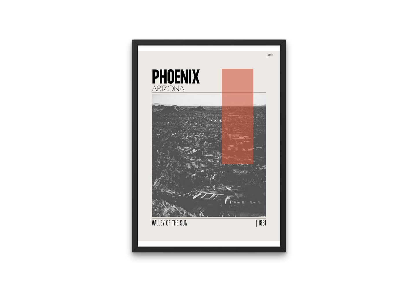 Phoenix, Arizona Mid-Century Modern City Poster