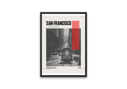 San Francisco, California Mid-Century Modern City Poster