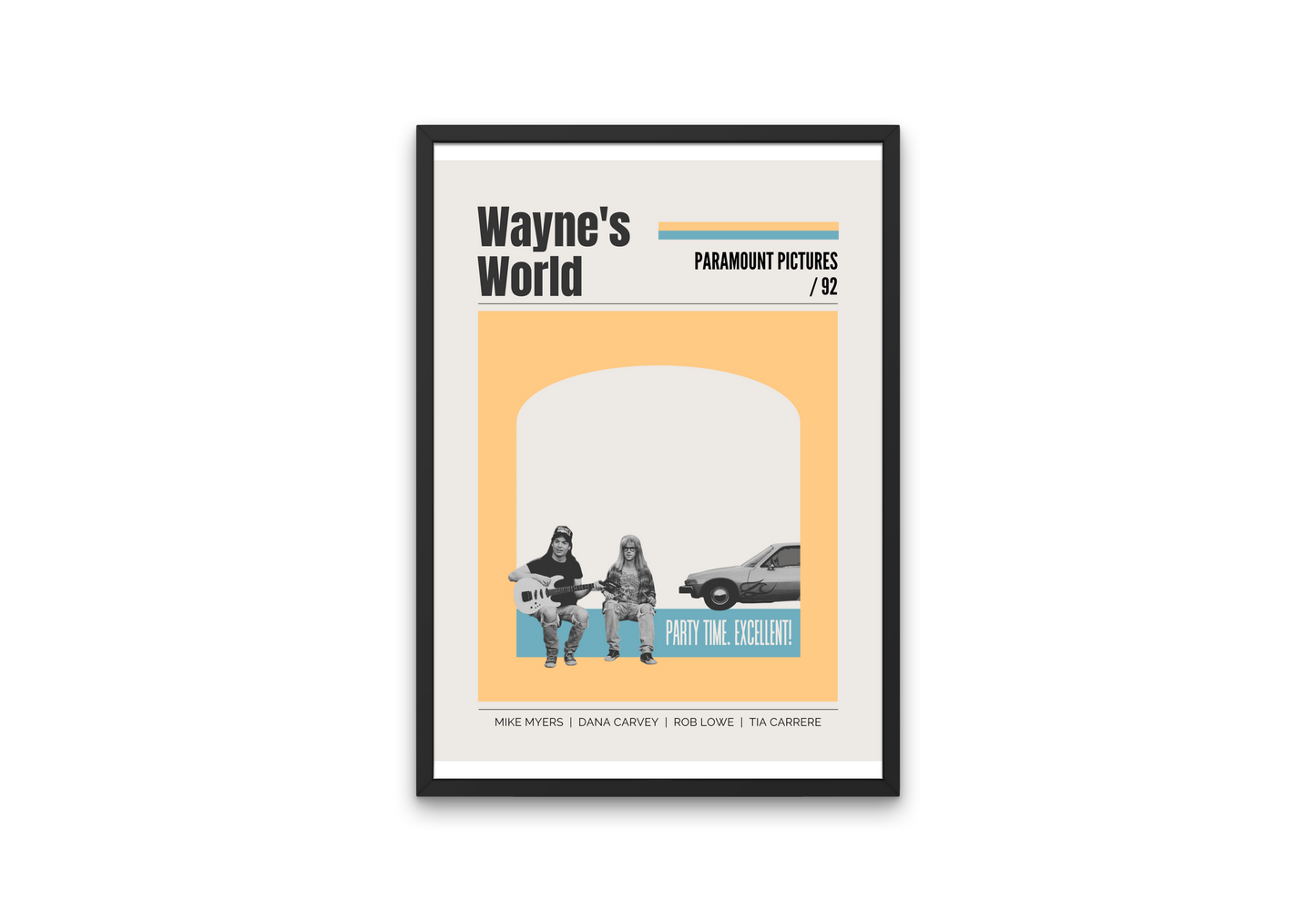 "Wayne's World" Mid-Century Modern Film Poster