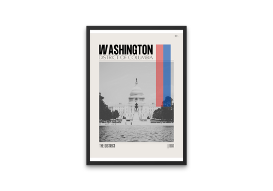 Washington, D.C. Mid-Century Modern City Poster