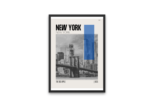 New York, New York Mid-Century Modern City Poster