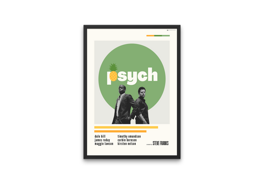 "Psych" Mid-Century Modern Television Show Poster