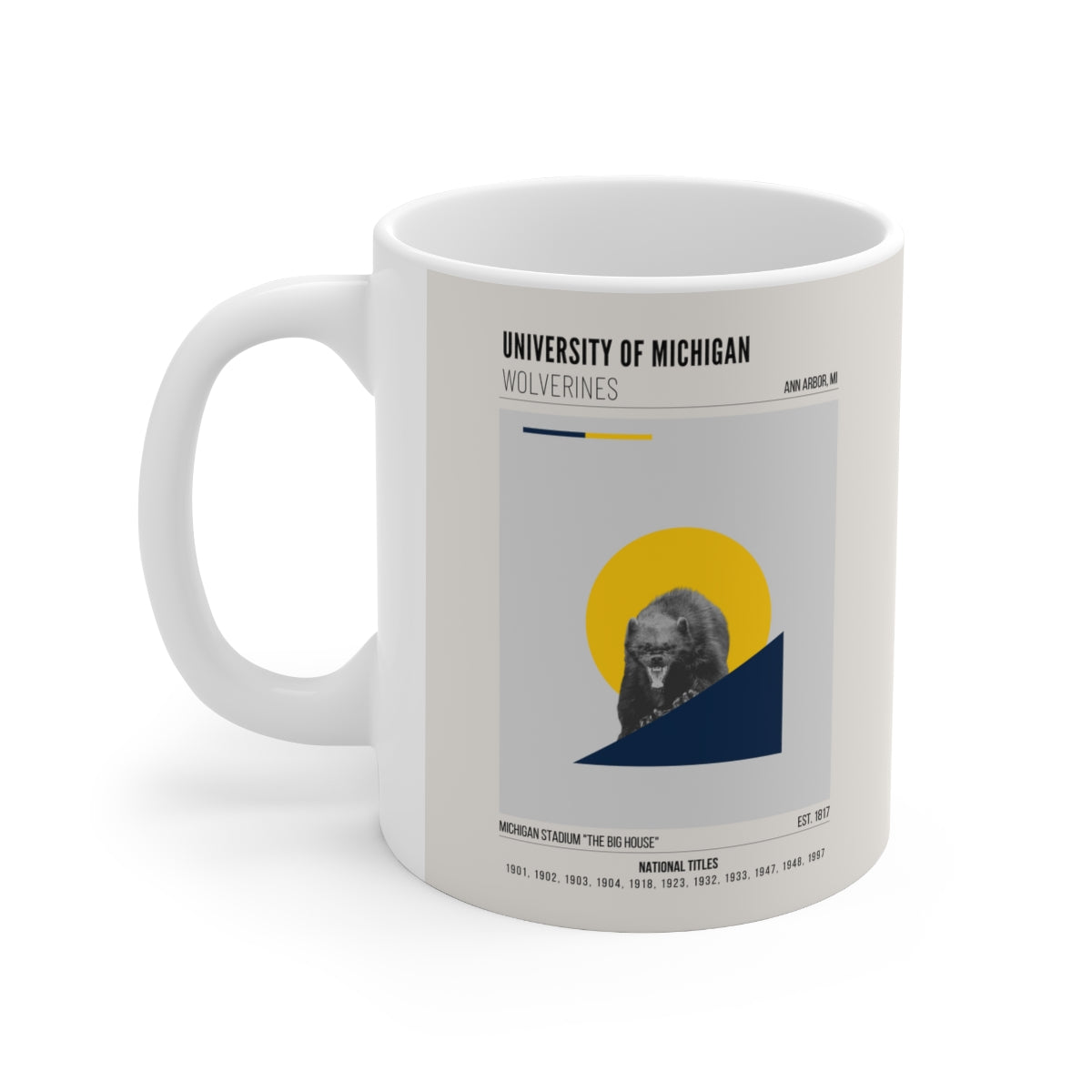 University of Michigan Wolverines 11 oz. Mid-Century Modern Coffee Mug