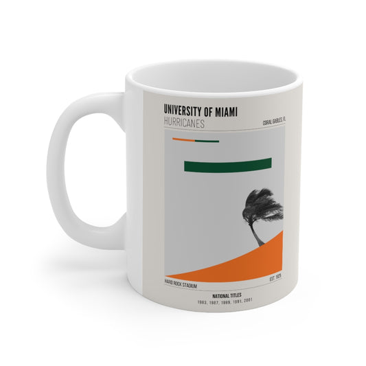 University of Miami Hurricanes 11 oz. Mid-Century Modern Coffee Mug